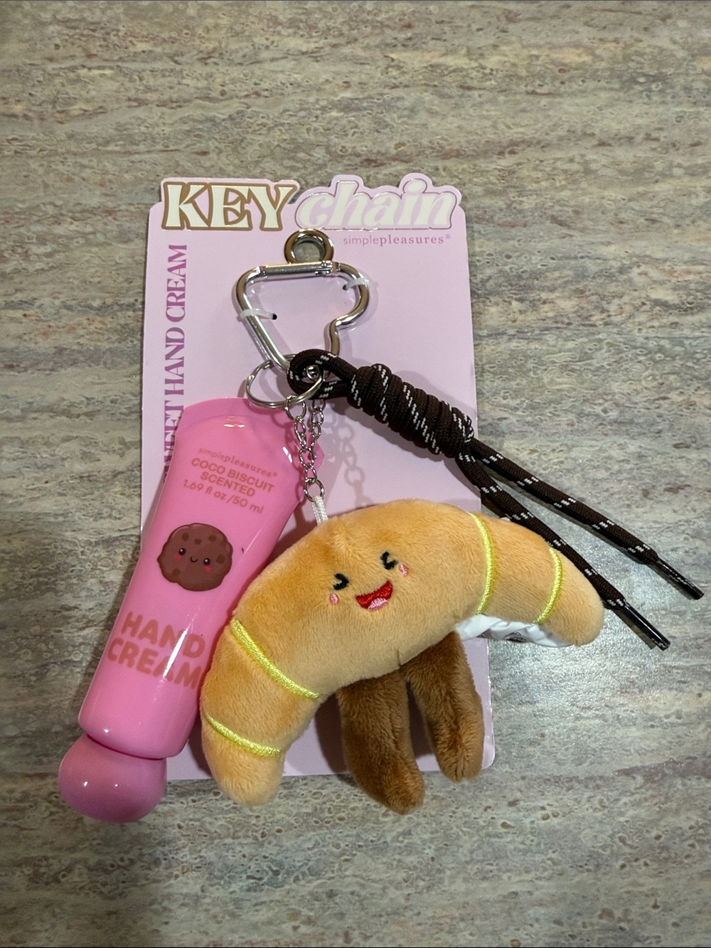 Croissant Keychain with Hand Cream